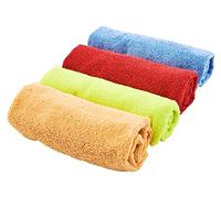 Amtech - Multi-Purpose Microfibre Cloths for Variety of Cleaning Tasks, Anti-Static and Easily Traps Dirt without Damaging Surfaces, Vibrant Colours, Washable and Reusable (4 Pack)