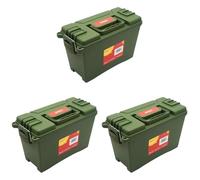 Amtech N0155 Lockable Toolbox, Weather-Resistant and Waterproof Storage Case with Twin Locking Points and 4Kg / 4.7L Capacity (Pack of 3)