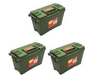 Amtech N0155 Lockable Toolbox, Weather-Resistant and Waterproof Storage Case with Twin Locking Points and 4Kg / 4.7L Capacity (Pack of 3)