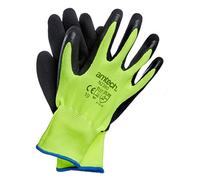 Amtech N2380 XL (Size 10), Certified Quality Rubber Coated Hi Vis Work Gloves, Black/Yellow