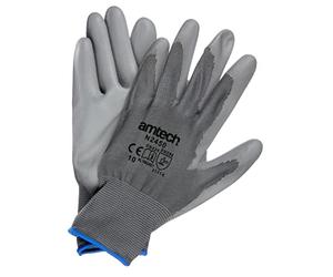 Amtech N2450 XL (Size 10) Light duty polyurethane-coated work gloves - grey