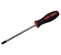 Amtech No.3 Pozi 15 cm Screwdriver, Chrome Vanadium Steel with Magnetised Tip and Soft-Grip Handle for Comfort and Long-Reach Control