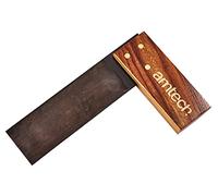 Amtech 6" Wooden Tri Square, Brass-Faced Handle with Steel Blade, Ideal for Checking and Marking Right Angles in Woodworking Projects.