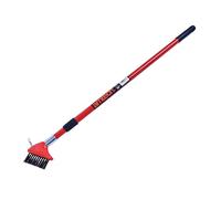 Amtech - Patio Cleaner Brush for Driveways, Patios, Paving Slabs, and Decking, Heavy Duty DIY, Angled Wire Brush for Deep Clean, Easy to Use, Extendable Telescopic Handle (35”)