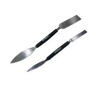 Amtech G1855 Leaf and Square Profiling Tool Set, Triangular and Square Blades, Plasterers Trowel, Small Tool, Double-Ended 2-Piece