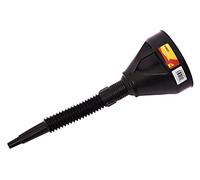Am-Tech Plastic Funnel S4200 140mm (5.5") - Flexible Spout, Integral Filter, Black
