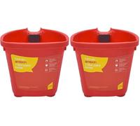 Amtech Plastic Paint Kettle with Magnet Brush Holder, Home DIY, Durable, Easy to Use, Holds Paint Brushes up to 4” Wide for Mess-Free Painting, Hooks onto Ladders (1 Litre) (Pack of 2)