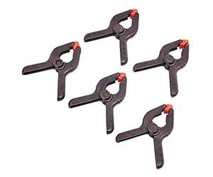 Amtech - Plastic Spring Clamps, Reinforced Body with Steel Spring, Pivot Pads for Even Pressure, Fast One-Hand Hold, 5pc, 2" (50mm)