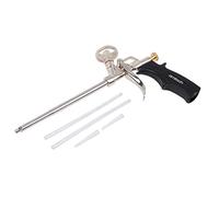 Amtech PU Foam Gun, Stainless Steel & Aluminium Body with Adjustable Flow Valve for Precision Sealing, Filling & Insulating Around Windows, Doors & Gaps, Suitable for Standard Foam Canisters