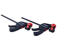 Amtech - Ratchet Speed Clamps (2pc), Nylon-Fibre Jaws with Non-Marking Pads, Reversible Clamp/Spreader for Woodworking & DIY, 100mm (4″)
