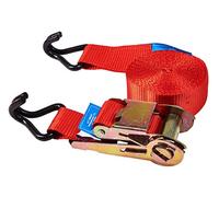Amtech - Ratchet Tie Down Strap, 50mm Polyester Webbing, Heavy-Duty Steel Ratchet & Hooks, Quick Auto-Release, 480 daN LC for Load Securing, 6.7m