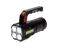 Amtech - Rechargeable Portable Lamp for The Garage, Camping, and More, Home DIY, 4 LED Lights with 3 Adjustable Lighting Modes and Side Light, Lasts up to 6 Hours, Lightweight and Portable (10W)