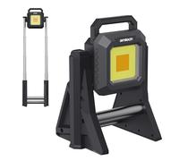 Amtech - Rechargeable Work Light, Super Bright, Rechargeable and Battery Powered, Outdoor and Indoor Use, Cordless, Portable, Adjustable with Telescopic Stand (30W) (3000 Lumens)