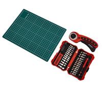 Amtech S0504 Hobby And Craft Set Rotary Cutter, Tweezer, A4 Cutting Mat, Sharpening Stone And 31Pc Storage Case