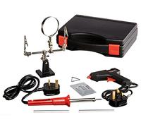 Amtech S1740 Soldering Kit with 30W Soldering Iron, 10W Glue Gun, 2 Glue Sticks, 1 Magnifier and a Storage Case