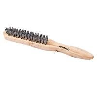 Amtech S3400 4 Row Wire Brush with Wooden Handle