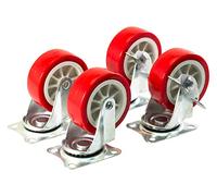 Amtech S5675 Swivel Castor Set, 4 x 3” (75mm), Wheels for Moving Furniture with 200kg Loading Capacity, Non-Marking