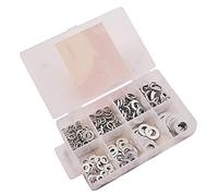 Amtech S5850 Assorted Washers, 200 Pieces Include Flat Washers and Lock Washers, M5, M6, M8, M10, Plus Storage