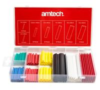 Amtech S6203 Heat Shrink Wrap Assortment, 6 Colours And 7 Different Size Heat Shrink Tubes