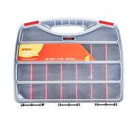 Amtech S6460 Storage Box, Screw Box Organiser for Hardware Assortment, 23 Compartments with Removable Dividers