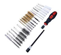 Amtech - Set of Small Wire Brushes for Cleaning, Made from Tough Steel, Glass, and Nylon, Versatile Choice of Sizes with 1/4” Hex Drive Shank, Comfortable Handle, Extended Reach (20pc)
