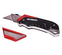 Amtech Slide Utility Knife, Retractable Steel Body with Quick-Change Blade System, for Flooring, Cardboard and DIY.