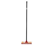 Amtech - Stiff Bristle Broom, Sturdy Bristles to Sweep Dirt and Debris in Indoor and Outdoor Spaces, Durable and Rust-Resistant, Universal Screw Thread, Hanging Hole for Easy Storage (12”)