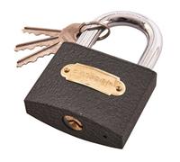 Amtech 63mm Iron Padlock, 10mm Hardened Steel Shackle with 3 Keys, for Securing Sheds, Workshops and High-Security Storage.