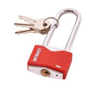 Amtech T0707 40mm Long Shackle Rhombic Chrome Plated Iron Padlock