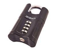50mm 4 Digit Combination Padlock - Padlock Amtech Security T1147 Hardened Steel - 50mm combination padlock 4 digit amtech security t1147 hardened