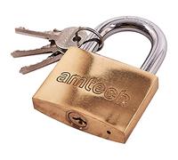 Amtech T1400C 63mm Solid Brass Padlock, Small Padlock with Keys for Luggage, Lockers, Toolboxes, Cupboards or Sports Bags