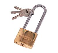Amtech T1500C 38mm Solid Brass Long Shackle Padlock, Small Padlock with Keys for Lockers, Toolboxes, Cupboards or Sports Bags