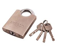 Amtech T1630 60mm Steel Padlock with 4 Keys, Security Padlock, Chrome Plated Hardened Steel Shackle, Precision Locking Mechanism
