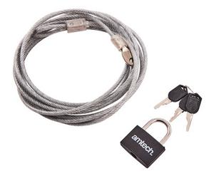 Amtech T1695 300Cm (120") X 4mm Security Cable With Padlock