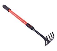 Amtech Telescopic Hand Rake, Extends to 900 mm with Foam Cushion Grip, for Raking Leaves and Debris in Borders and Flower Beds.
