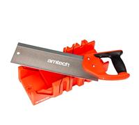 Amtech - Tenon Saw and Mitre Box for Cutting Wood and Laminate, for Home DIY and Woodworking, Accurate and Smooth Cuts at Various Angles, Comfortable Handle (300mm/ 12” TPI)