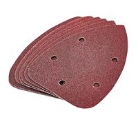 Amtech V4025 P80 Grit Hook and Loop Delta Sheets 10 Piece Set, 140mm x 140mm x 100mm Triangle Sanding Paper, 240 V, Clear, 140 x 140 x 100mm