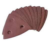 Amtech V4200 Mixed Grit Hook and Loop Delta Sanding Sheets, Perforated 10 Piece Set, 80mm x 80mm Aluminium Oxide Sanding Paper