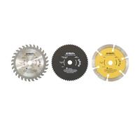 Amtech V5010 3 Piece 85mm Mini Circular Saw Blade Set, Cuts Wood, Plastic, Concrete, Masonry & Tiles, Universal 10mm Bore Size