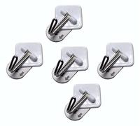 Amtech W8305 5 Piece Small, Removable self-Adhesive Metal Hook Set (3.4cm x 3.4cm)
