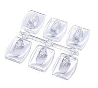 Amtech W8307 6 Piece Transparent Removable Hook Set (2.2cm x 2.8cm)