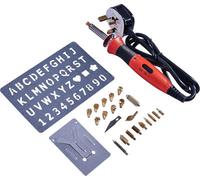 Amtech Wood Burning Kit Pyrography 15W-30W 22 Piece Soldering Tool Set Pyrography Kit Brass + Tips + Box