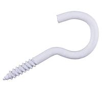Amtech Z0565 40mm Screw Hook, White, 10pc