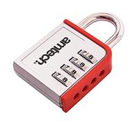 Am-Tech Combination Padlock T1142 - 4-Digit Zinc Code Lock Silver for Locker/Toolbox/Luggage