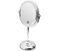 Amtido Magnifying Makeup Mirror 6-Inch - Tabletop Vanity Mirror, Magnification 1x and 8x - 360° Swivel - Chrome Finish
