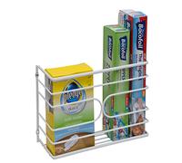 Amtido Wall or Door Mount Kitchen Wrap Box Organiser - For Cling film, Aluminium Foil or other Kitchen Utensils - White (2-Pack)