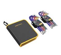 AMTOVL 18PCS Hex Key Set, Allen Wrench Set, Mertic Allen Key Set & TORX Key Set, Long Ball End with Colour Coding Metric 1.5-10mm TORX T10-T50