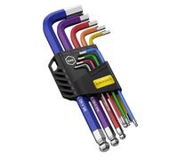 AMTOVL Hex Key Set, 9PCS Imperial Allen Key Set, 1/16-3/8Inch, Anti-Slip Long Ball End Hex Wrench Set, Color Coding Hex Key Set for Disassembling Mechanical Equipment, Vehicle, and Bicycle Repairs