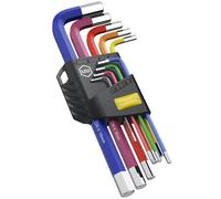 AMTOVL Hex Key Set, 9PCS Metric Allen Key Set, 1.5-10MM, Anti-Slip Long Hex End Wrench Set, Color Coding for Disassembling Mechanical Equipment, Vehicle, and Bicycle Repairs