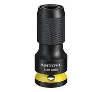 AMTOVL Impact to 1/4 Hex Converter - 3/8 INCH Drive Female to 1/4-Inch Hex Adapter for Ratchet Wrench Drivers, Impact Bit Holders, Quick-Change Chuck